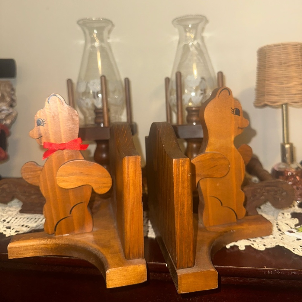 Wooden Bear Bookends